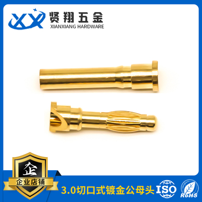 3.0切口式镀金公头母头